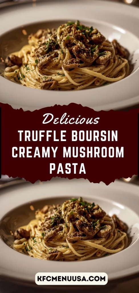 Truffle Boursin Creamy Mushroom Pasta Recipe