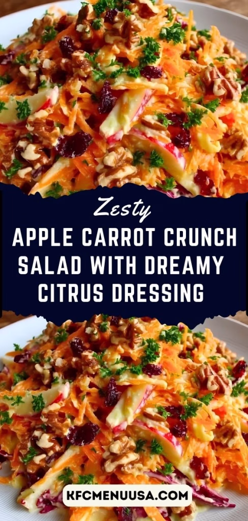 Zesty Apple Carrot Crunch Salad with Dreamy Citrus Dressing