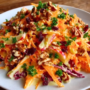 Zesty Apple Carrot Crunch Salad with Dreamy Citrus Dressing