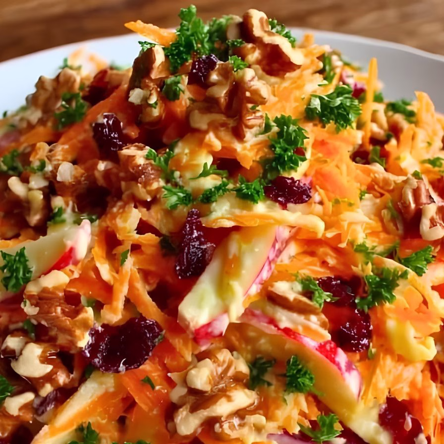 Zesty Apple Carrot Crunch Salad with Dreamy Citrus Dressing