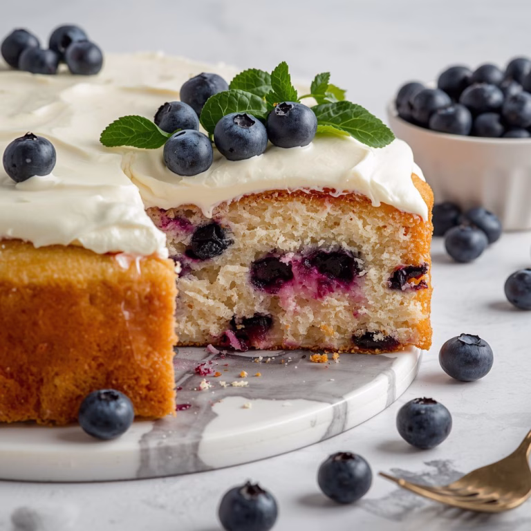 Blueberry Cream Cake Recipe