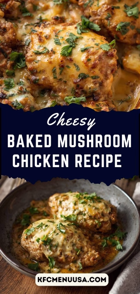 Cheesy Baked Mushroom Chicken Recipe