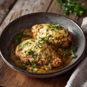 Cheesy Baked Mushroom Chicken Recipe