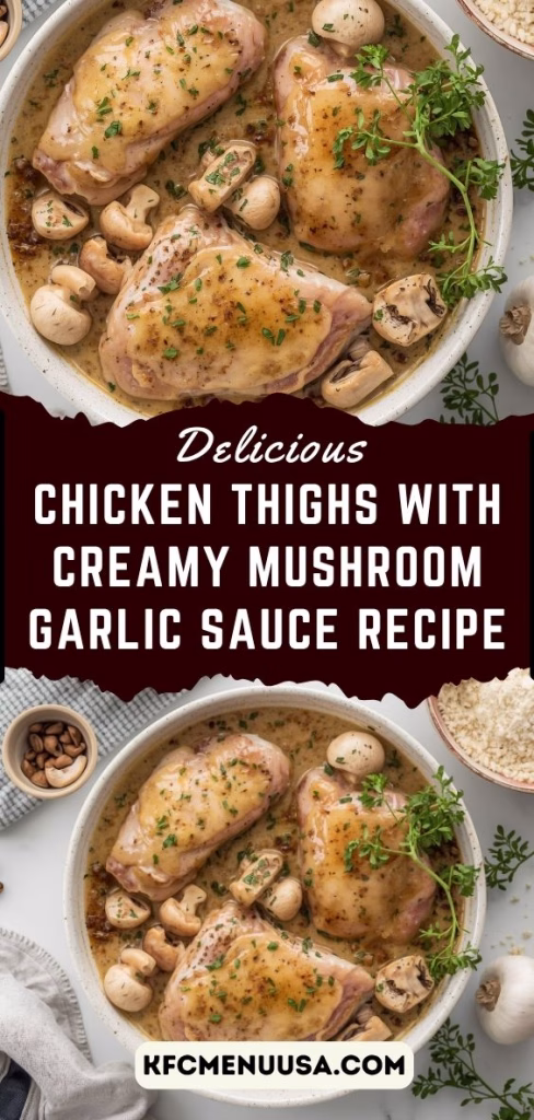 Chicken Thighs with Creamy Mushroom Garlic Sauce Recipe