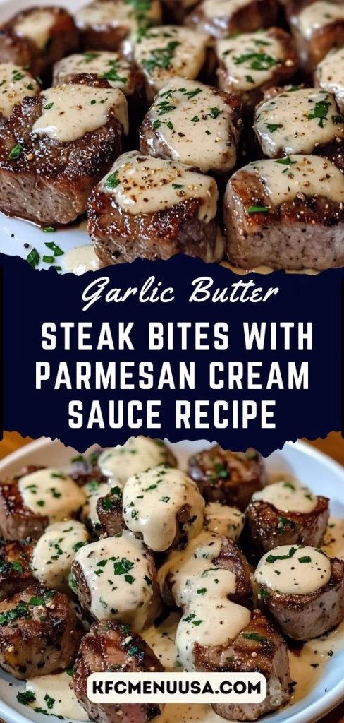 Garlic Butter Steak Bites with Parmesan Cream Sauce Recipe