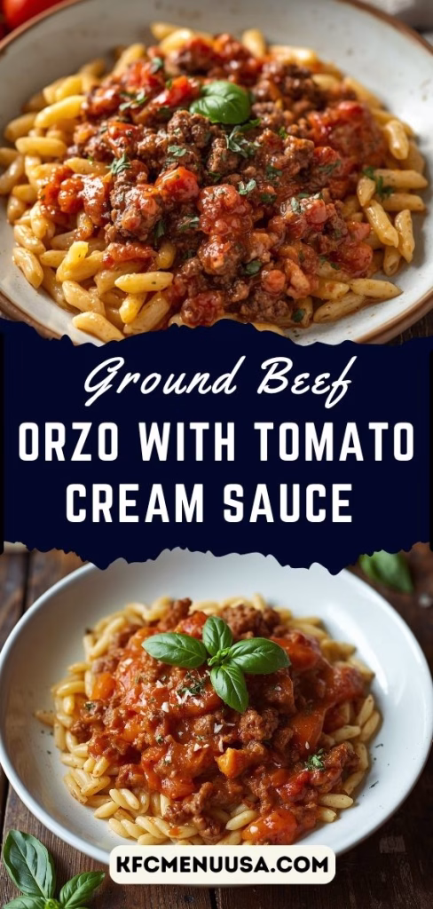 Ground Beef Orzo with Tomato Sauce Recipe