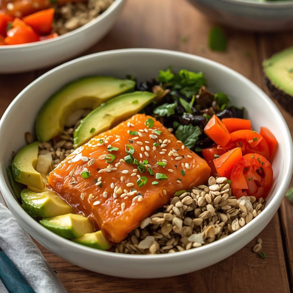 Honey Glazed Salmon Bowls Recipe