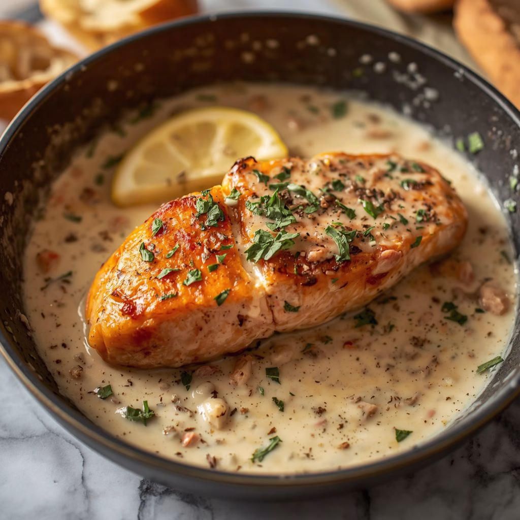 Pan Seared Creamy Tuscan Salmon Recipe