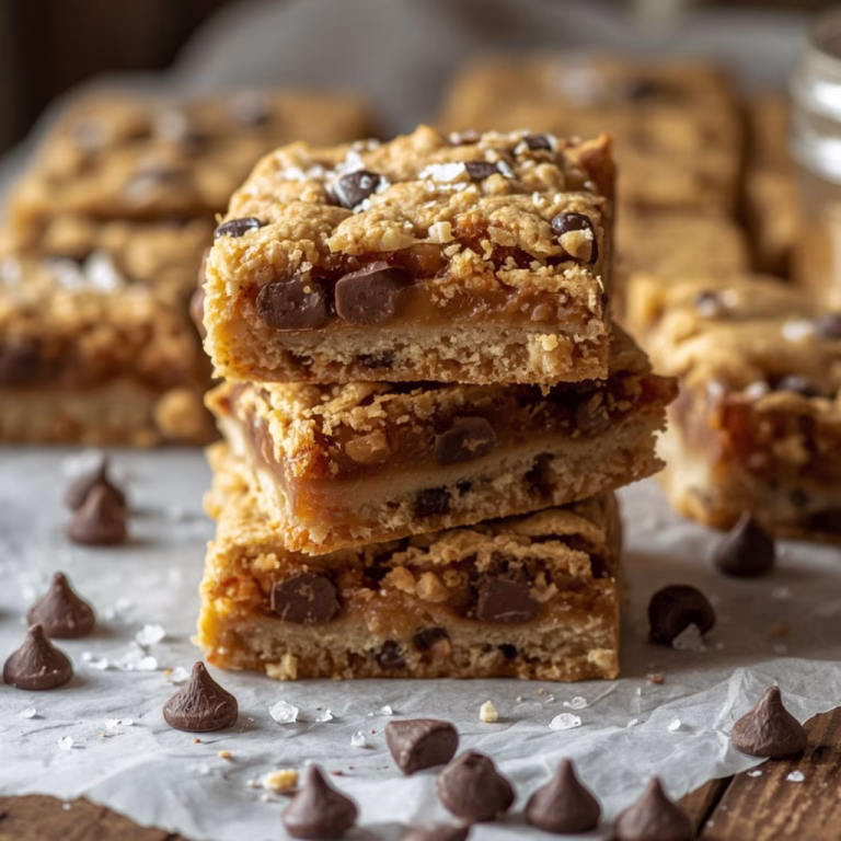 Salted Caramel Chocolate Chip Cookie Bars Recipe