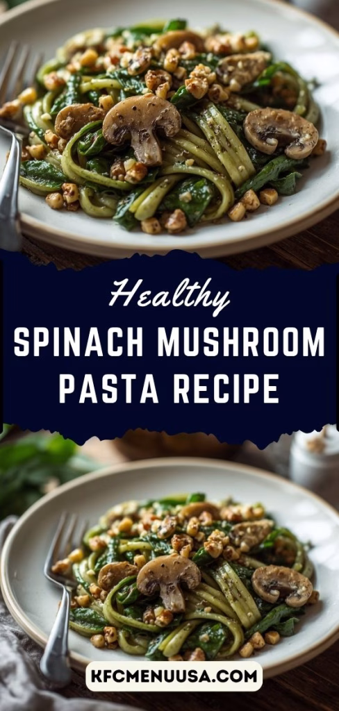Spinach Mushroom Pasta Recipe 