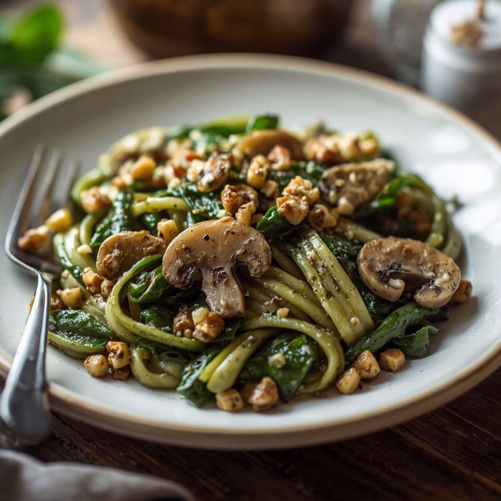 Spinach Mushroom Pasta Recipe 