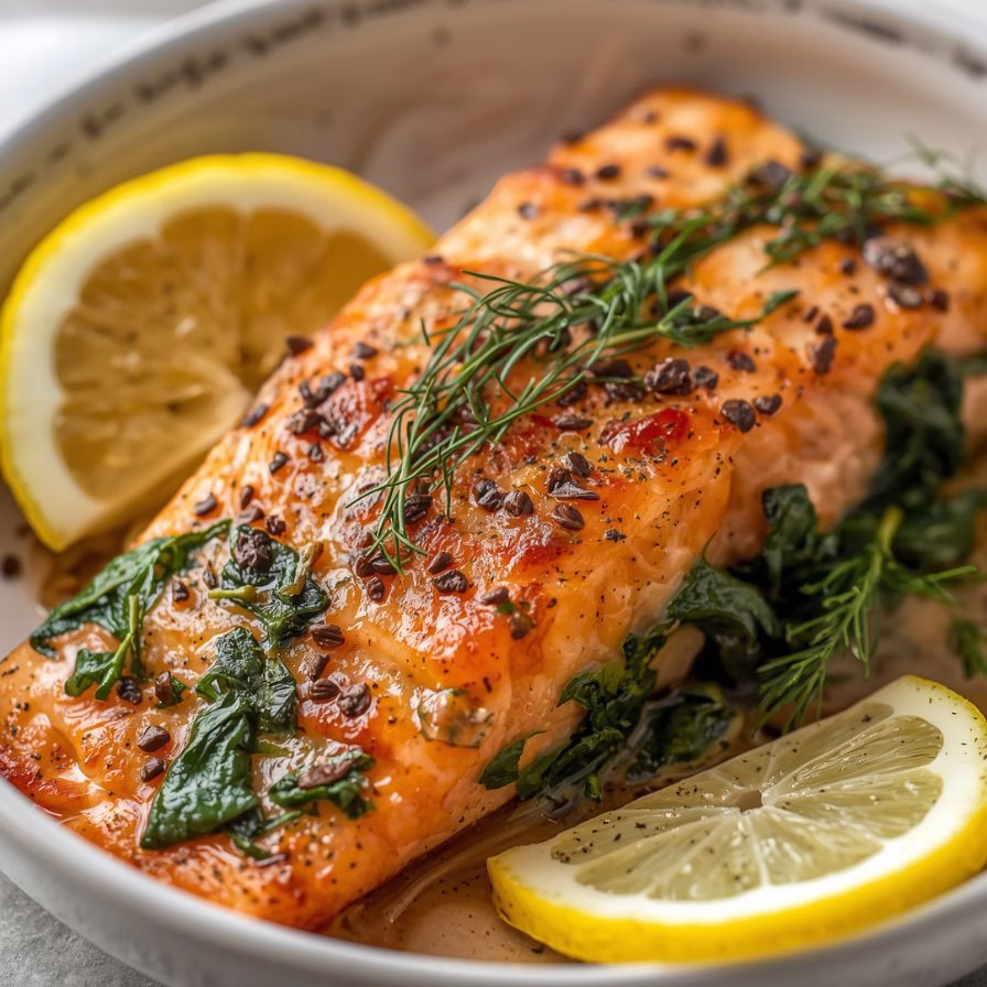 Spinach Stuffed Salmon Recipe
