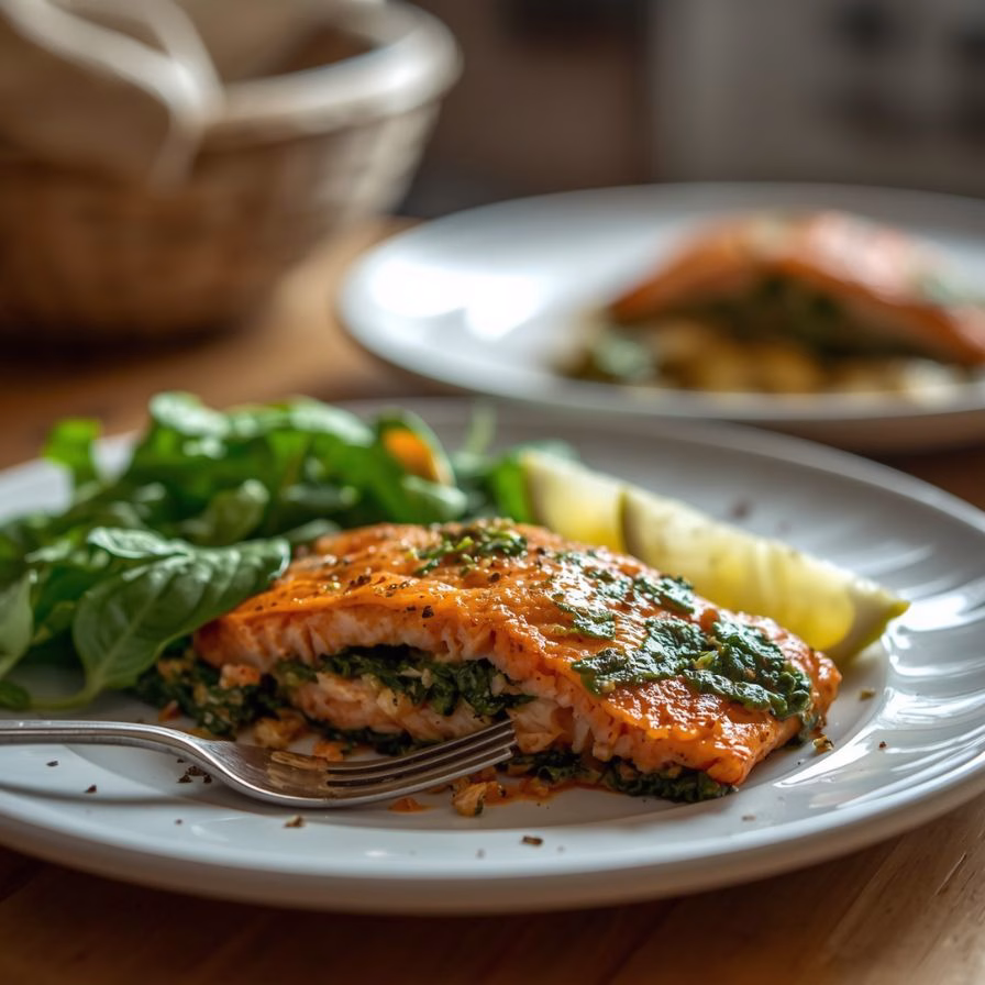 Spinach Stuffed Salmon Recipe