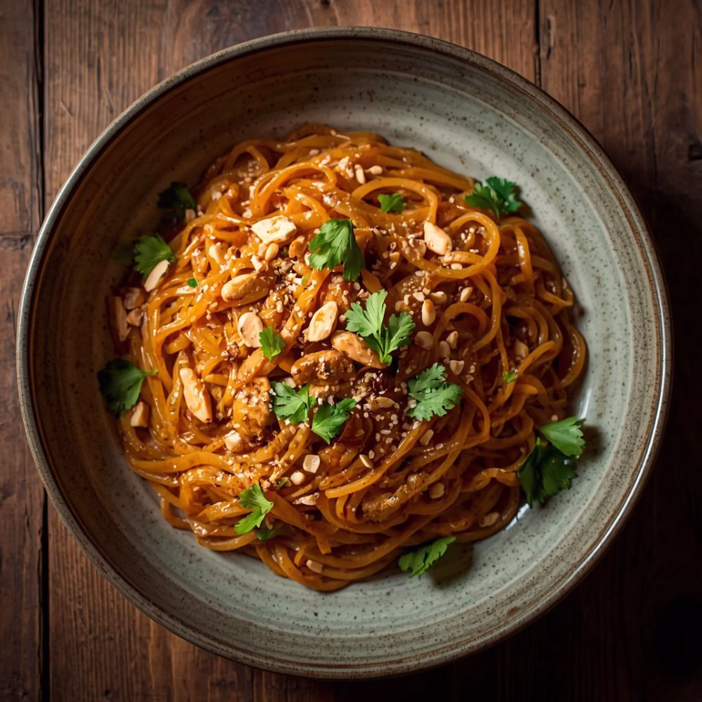 30-Minute Ginger Chicken Peanut Noodles