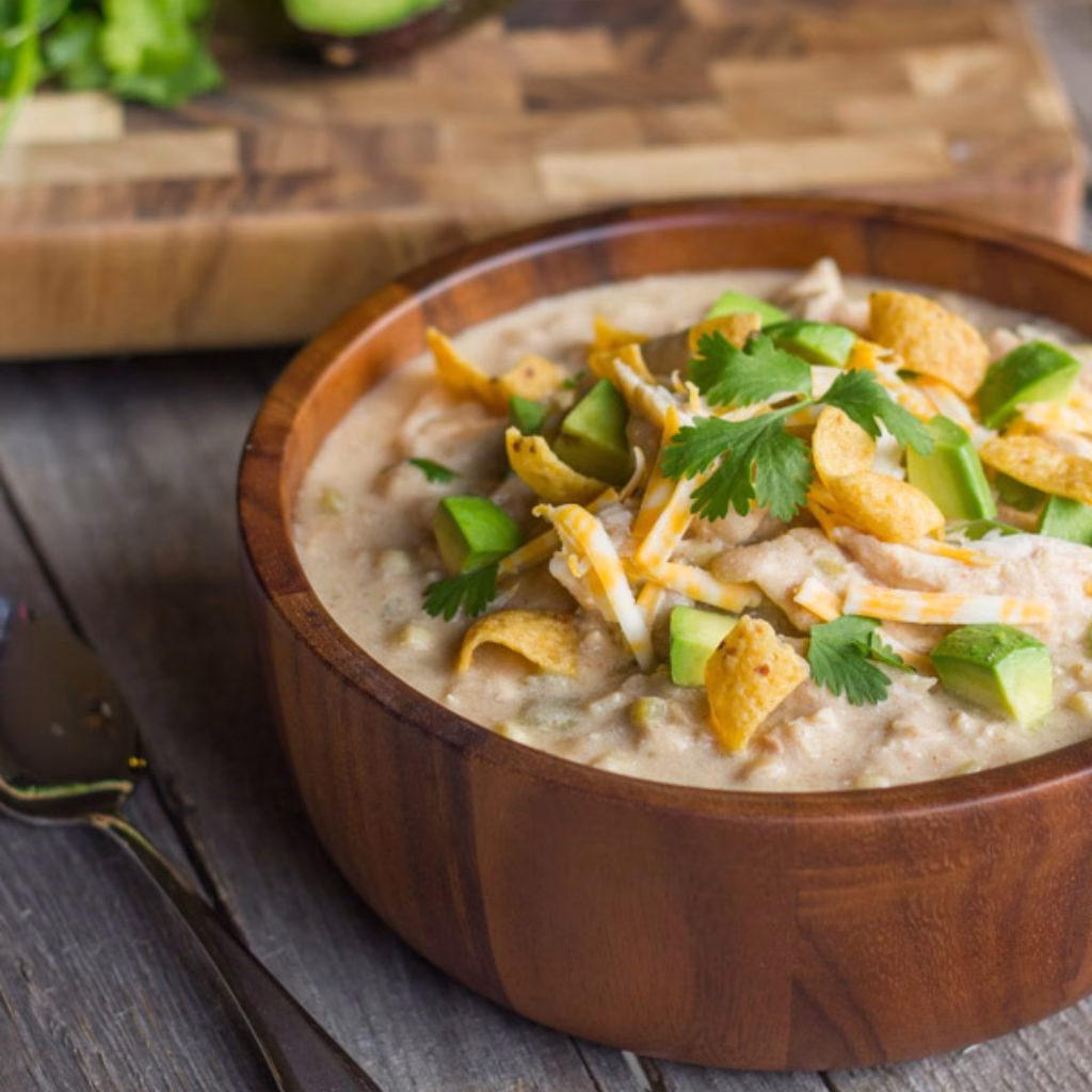 Creamy Crockpot White Chicken Chili