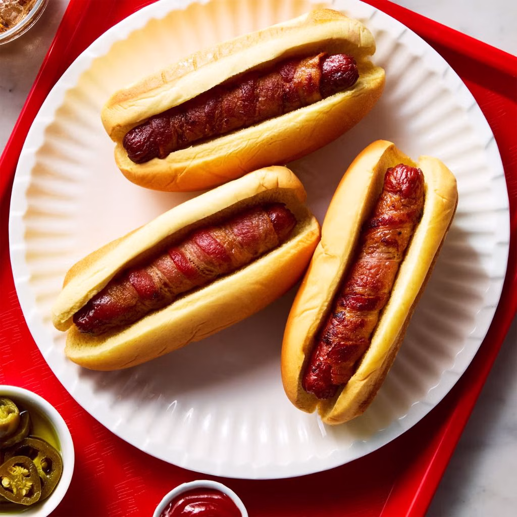 All-American Bacon-Wrapped Hot Dogs