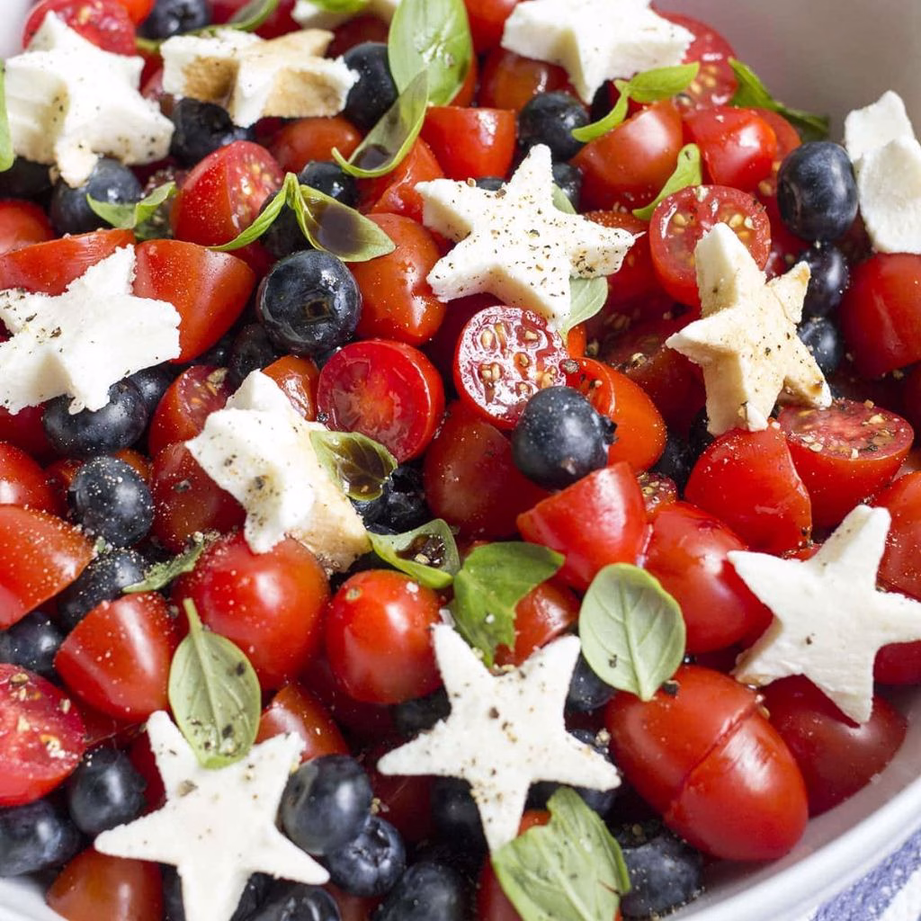 Blueberry Cherry Tomato Caprese Salad