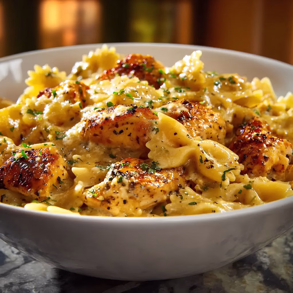 Cajun Garlic Butter Chicken Bowtie Pasta Recipe