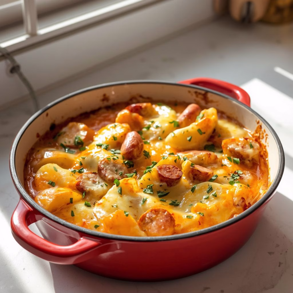 Cheesy Kielbasa and Potato Casserole Recipe