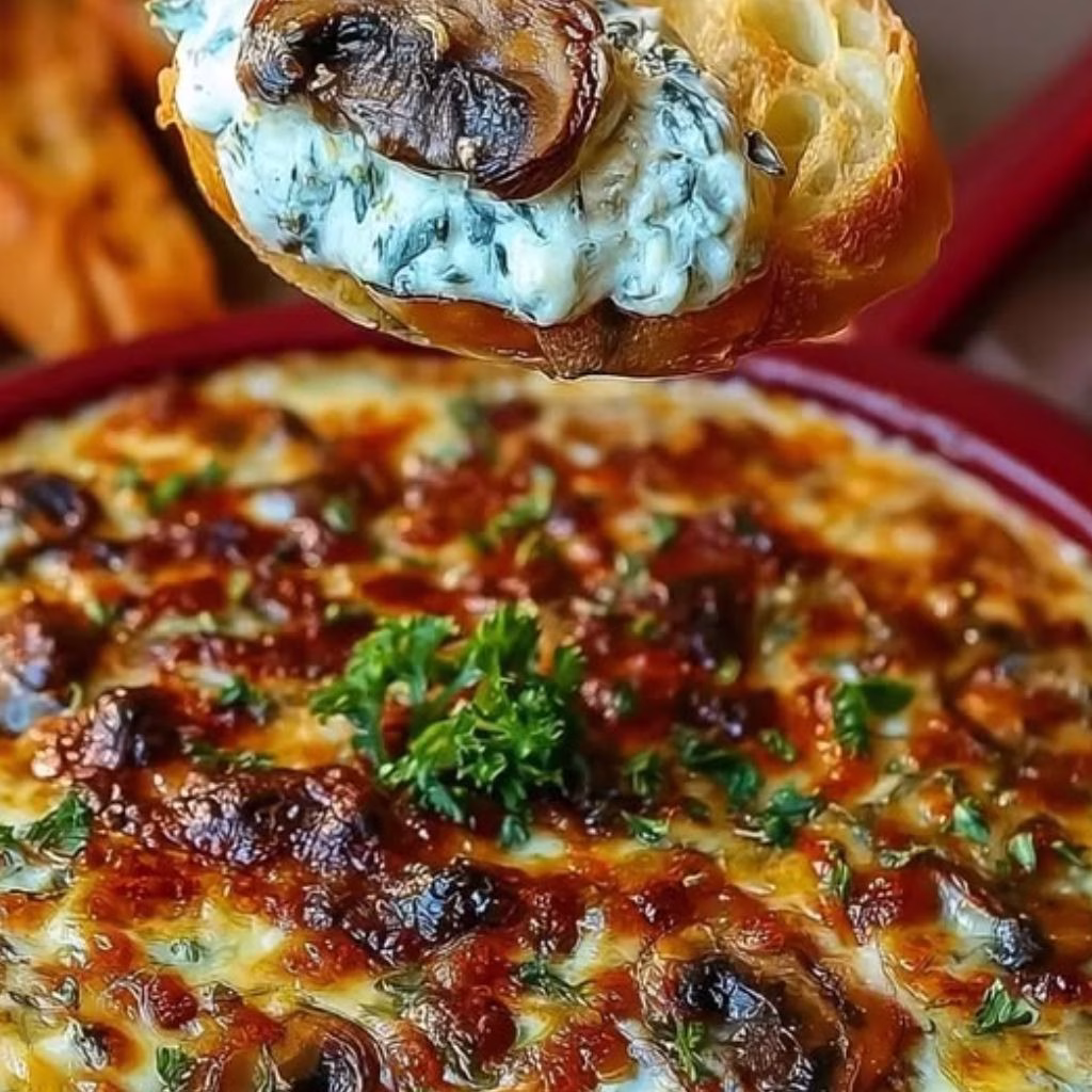 Cheesy Stuffed Mushroom Dip Recipe