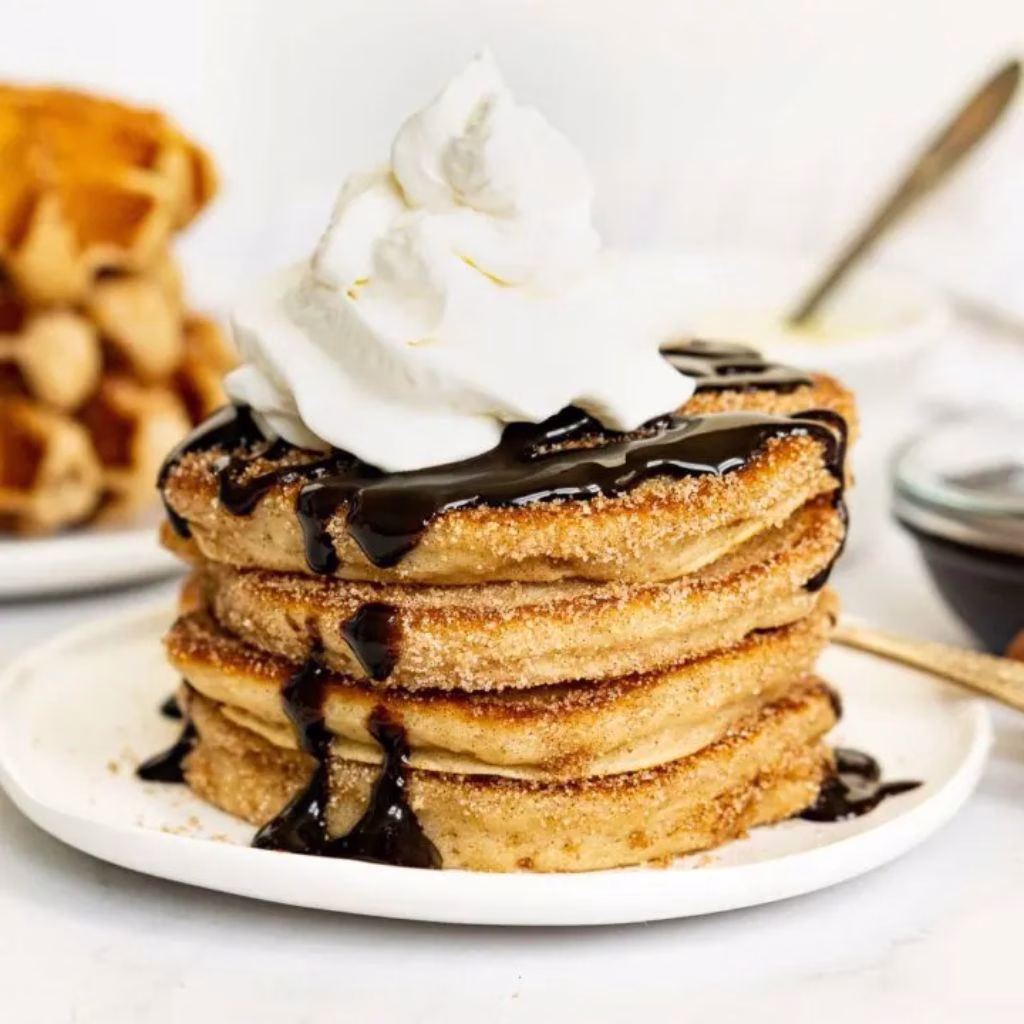 Churro Pancakes with Cinnamon Sugar