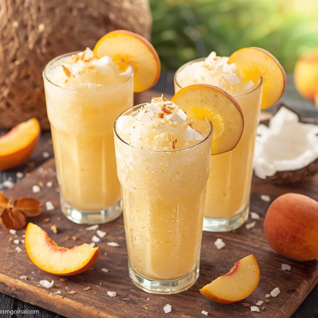 Coconut Peach Lemonade Slushies Recipe
