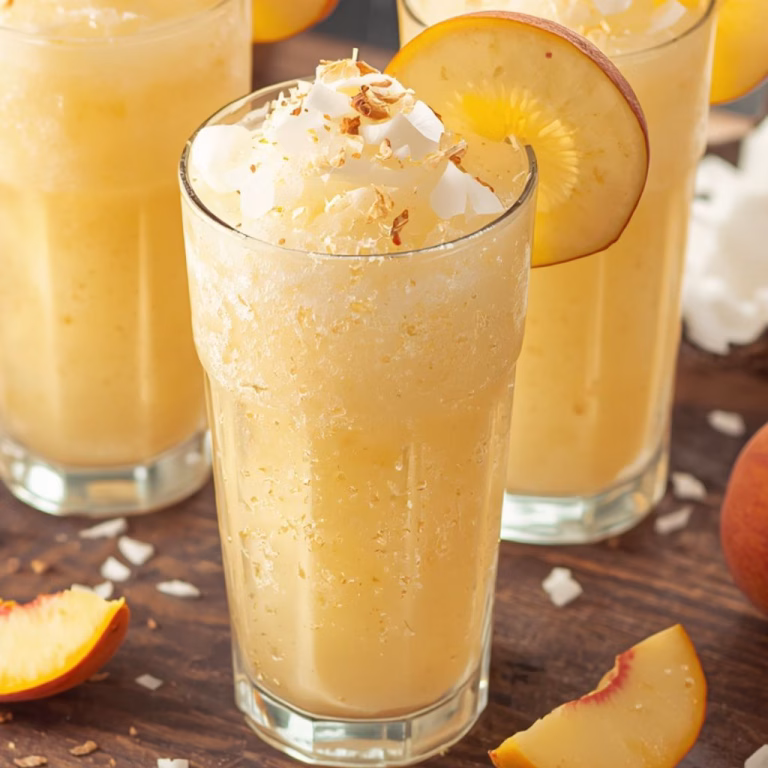 Coconut Peach Lemonade Slushies Recipe