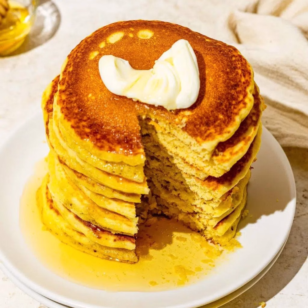 Cornmeal Pancakes with Maple Butter