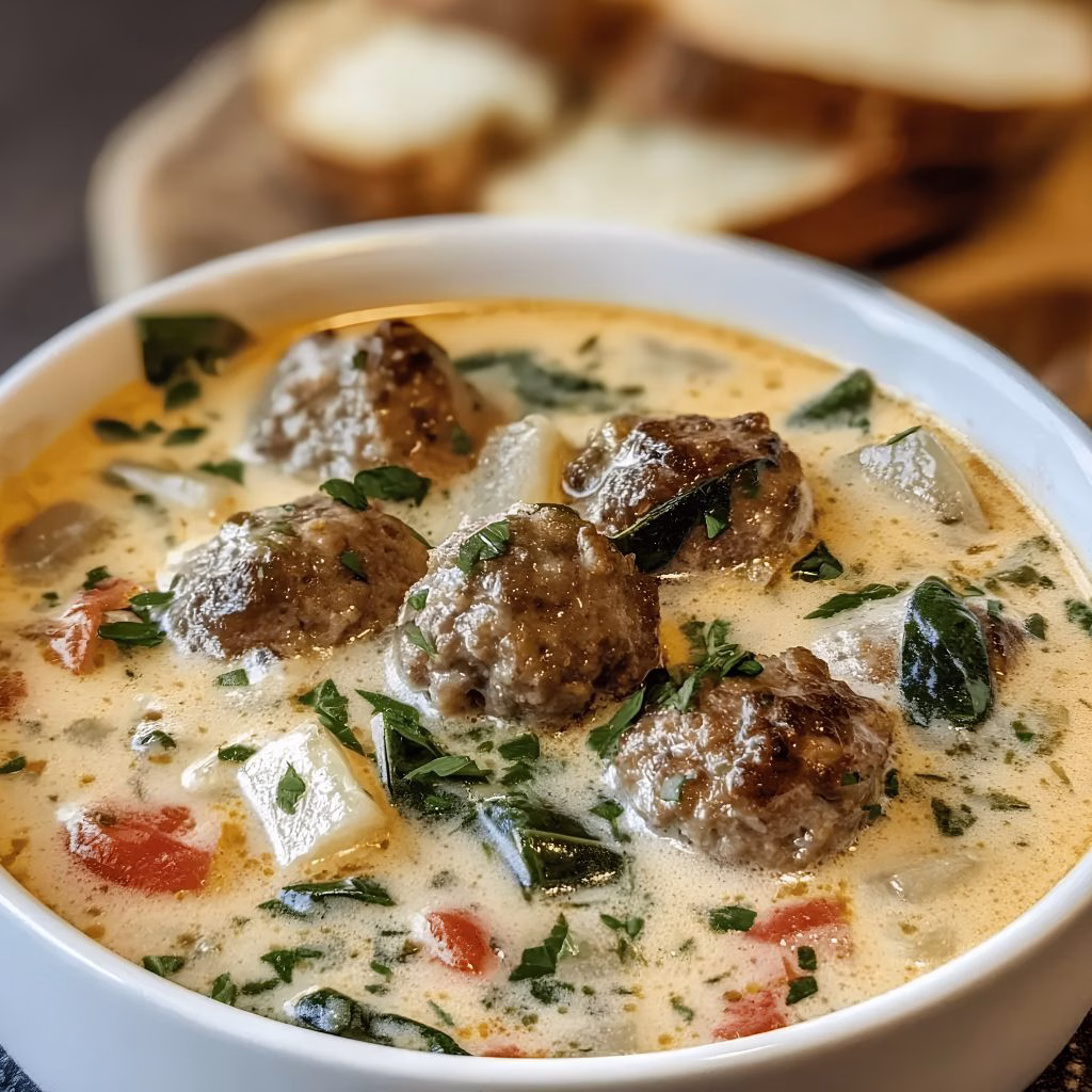 Creamy Italian Meatball Soup Recipe