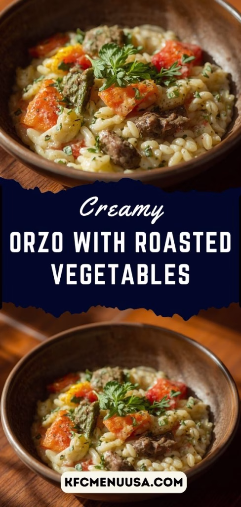 Creamy Orzo with Roasted Vegetables Recipe