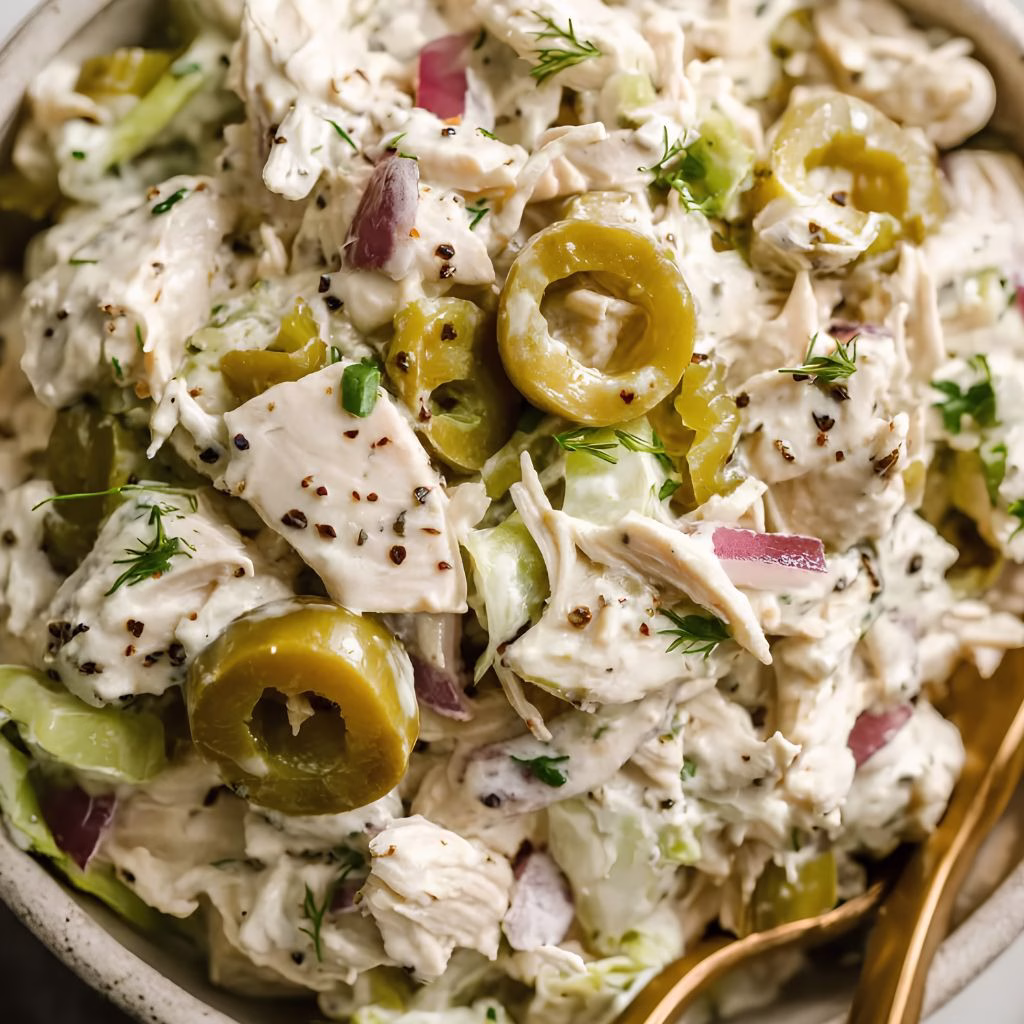 Creamy Pepperoncini Chicken Salad with Mashed Chickpeas Recipe