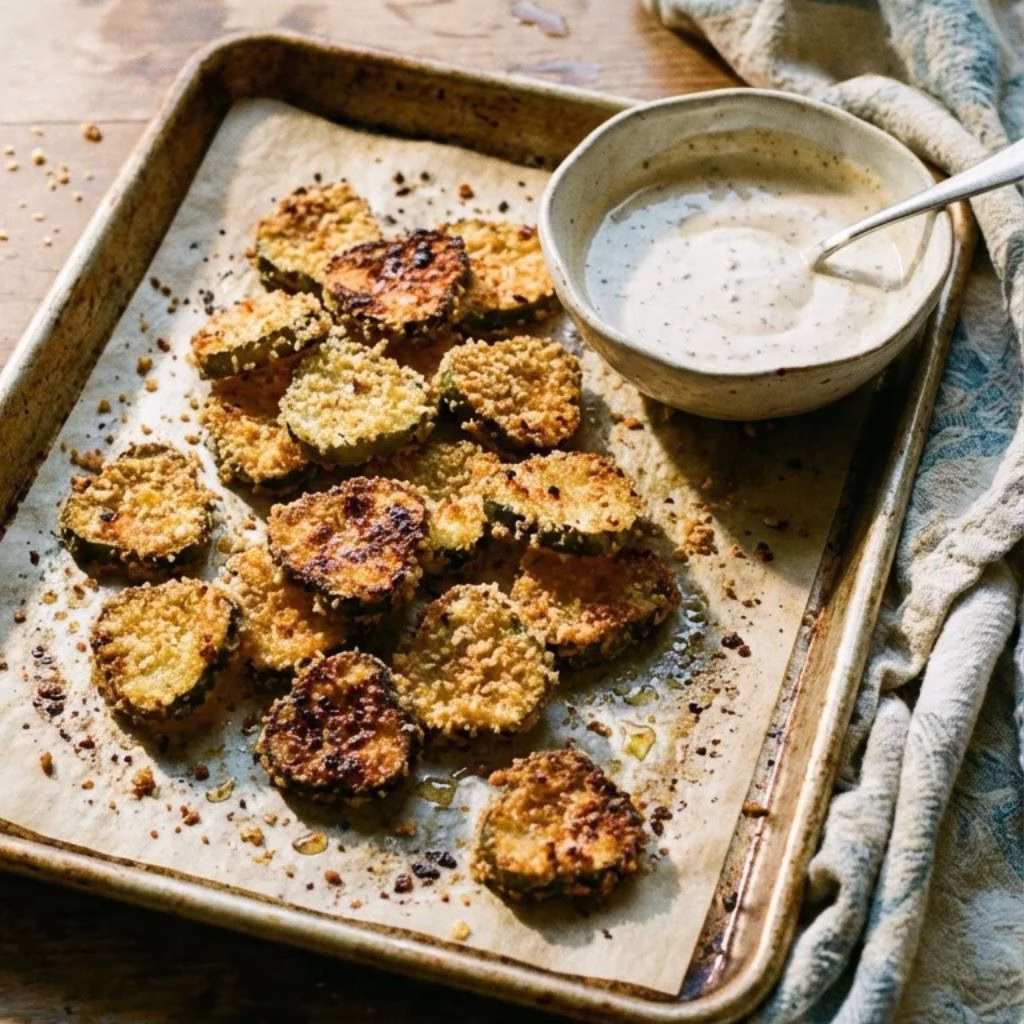 Crispy Oven-Baked Pickle Chips