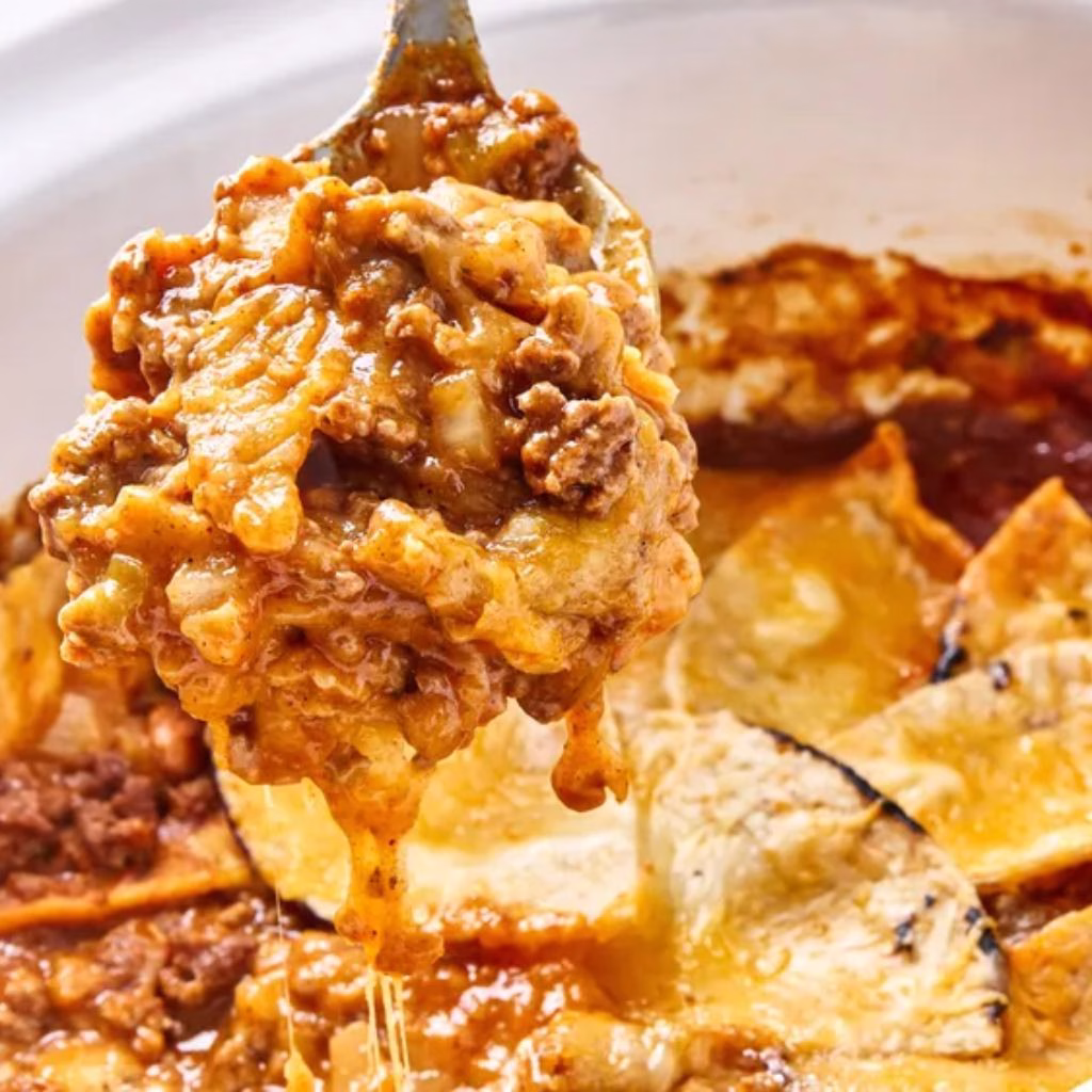 Crockpot Beef Enchilada Casserole