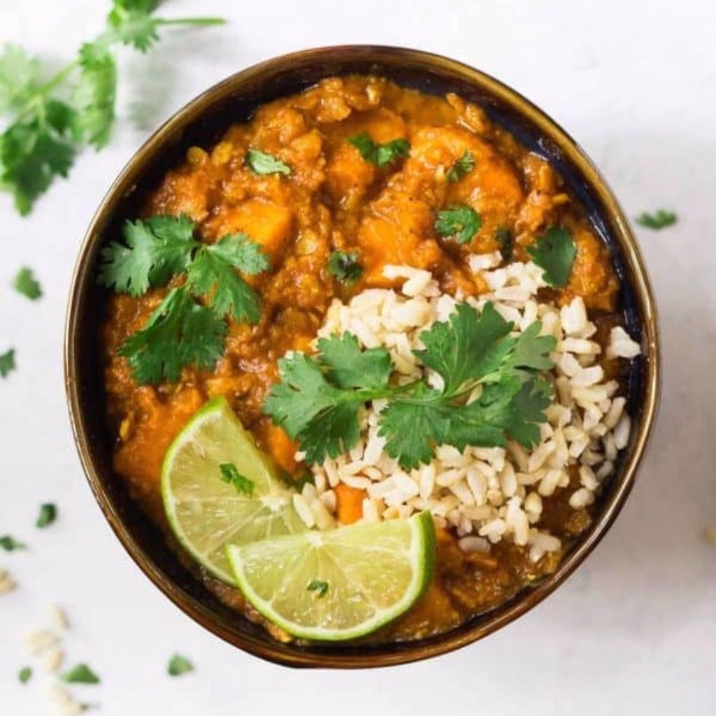 Crockpot Sweet Potato and Lentil Curry