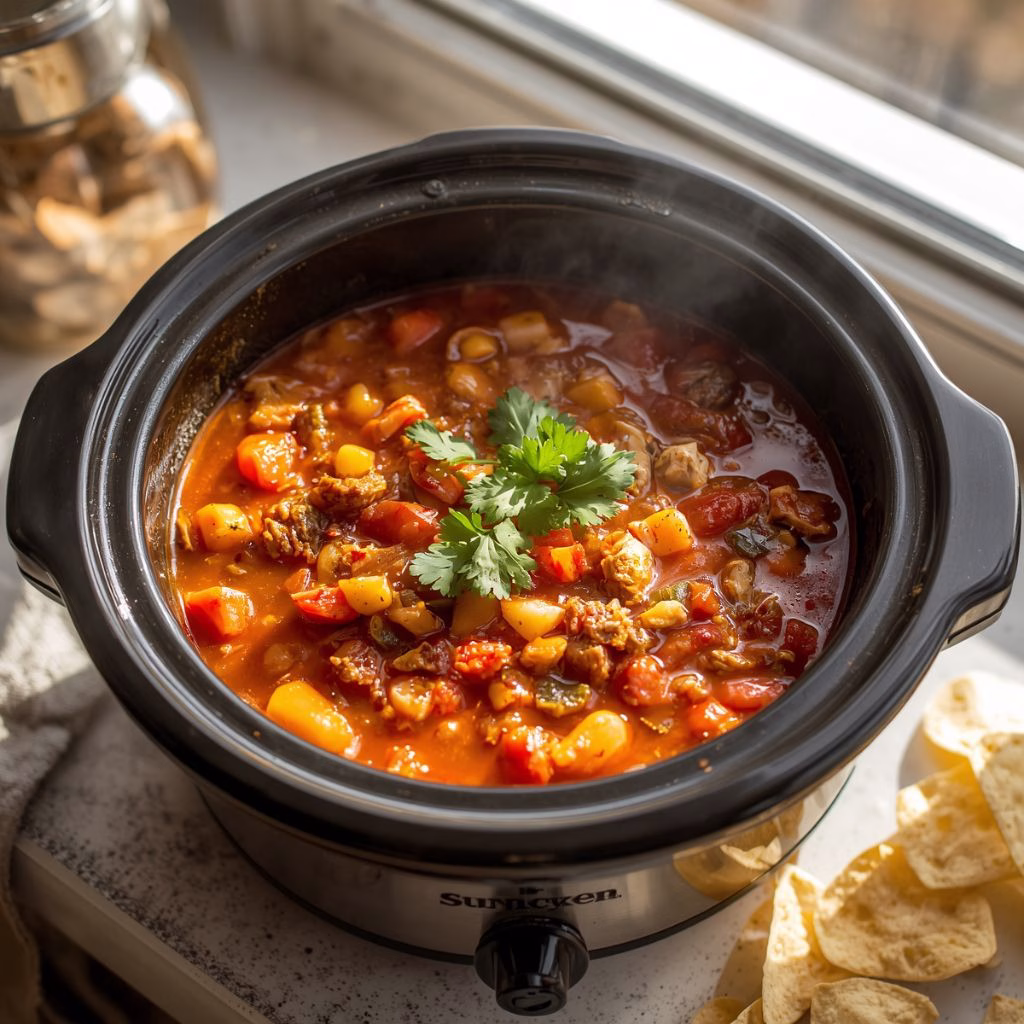 Crockpot Chicken Fajita Soup Dump-and-Go Recipe