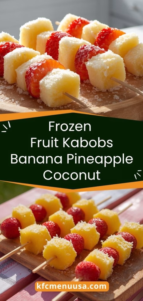 Frozen Fruit Kabobs with Banana, Pineapple And Coconut Recipe