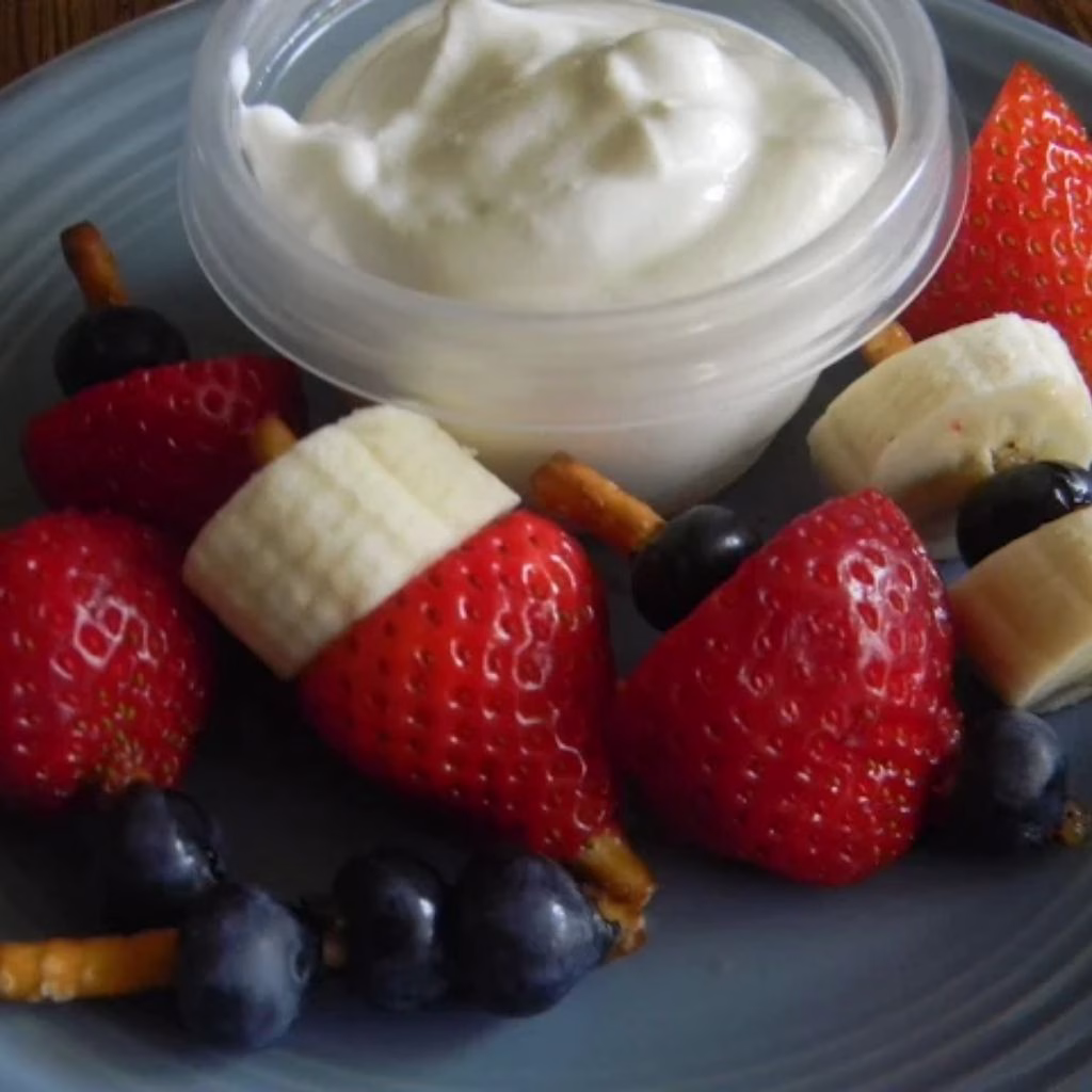 Fruit and Pretzel Skewers