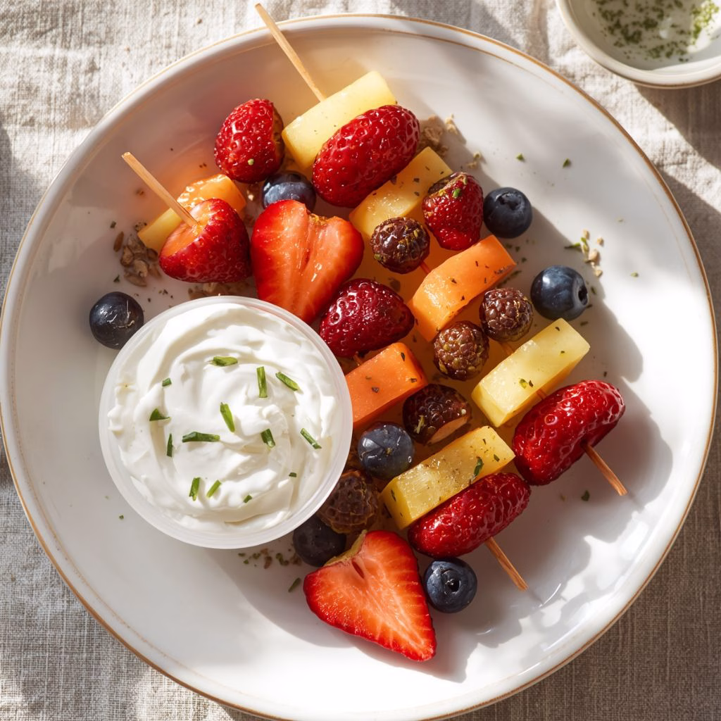 Fruit Kabobs with Cream Cheese Dip Recipe
