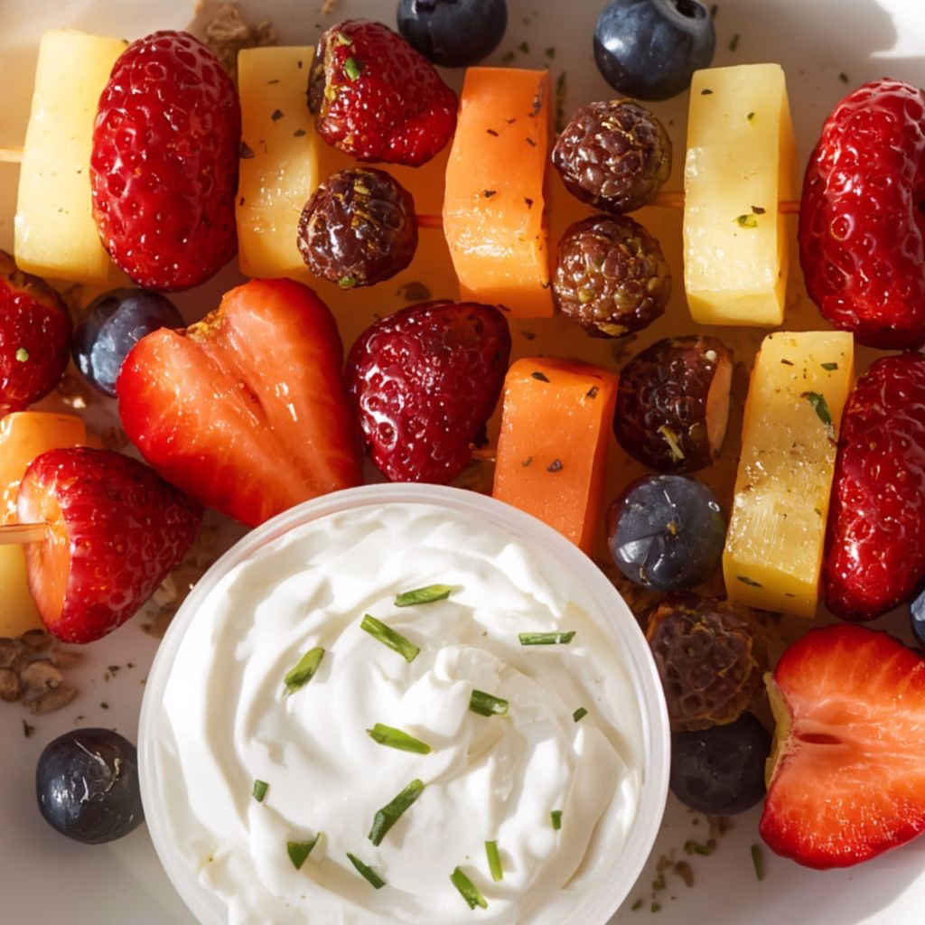 Fruit Kabobs with Cream Cheese Dip Recipe