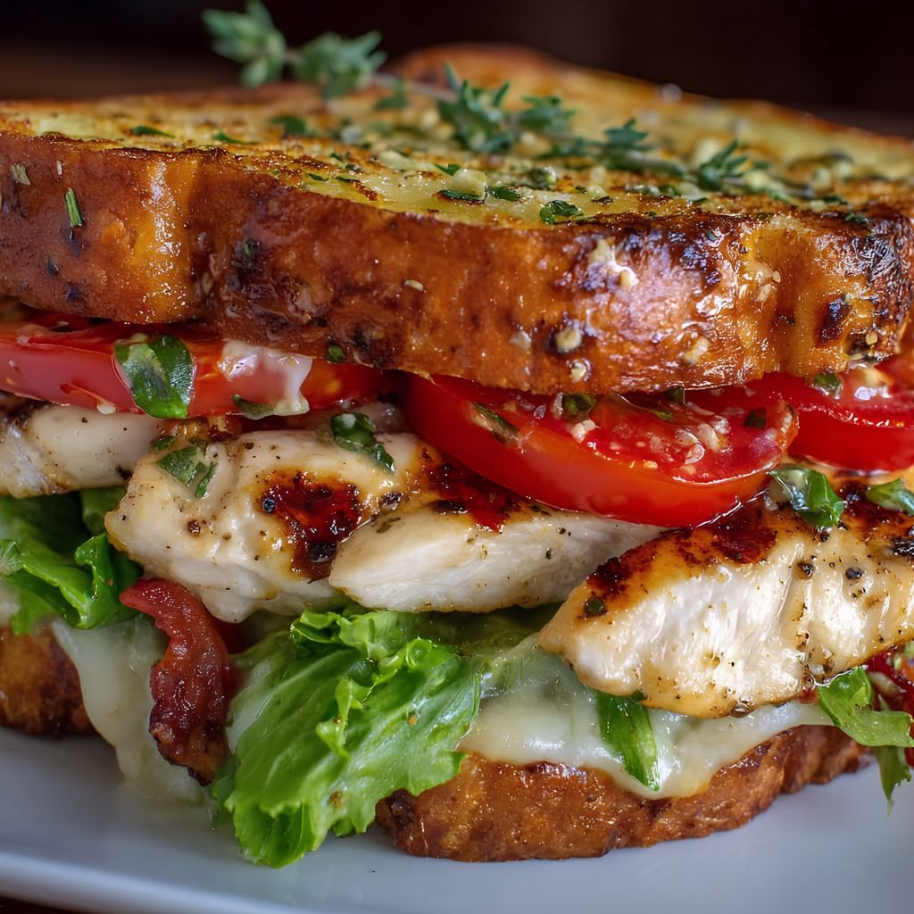 Garlic Butter Lettuce, Tomato & Grilled Chicken Sandwich