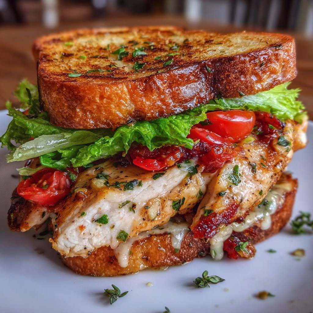 Garlic Butter Lettuce, Tomato & Grilled Chicken Sandwich