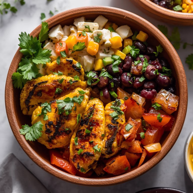 Grilled Corn and Black Bean Chicken Bowls