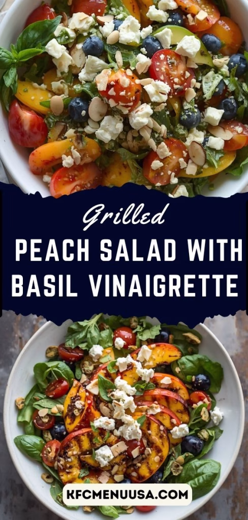 Grilled Peach Salad with Basil Vinaigrette Recipe