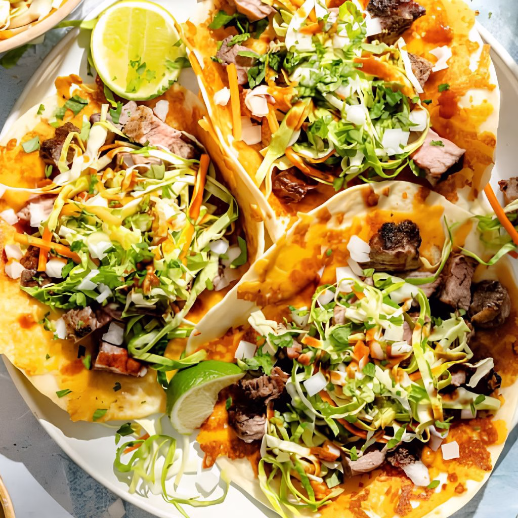 Grilled Ribeye Tacos with Crispy Cheese Tortillas Recipe