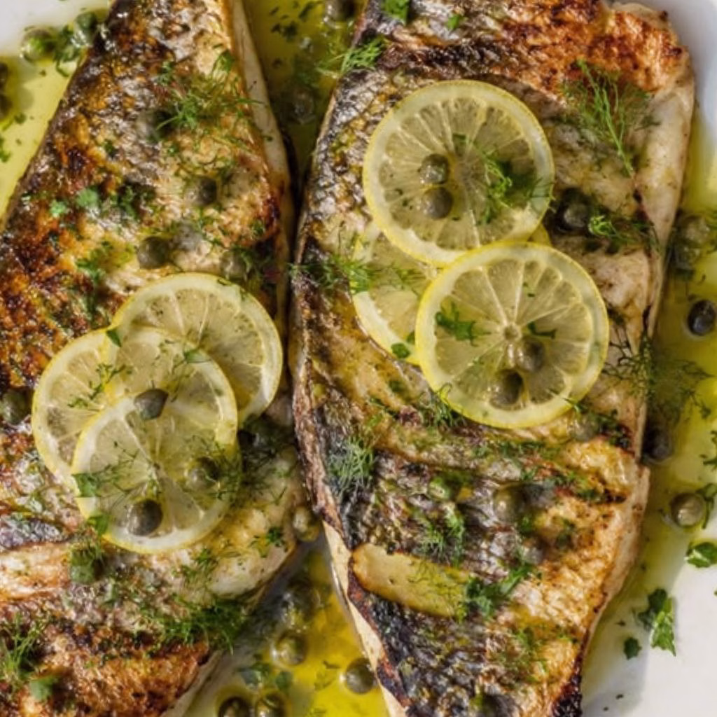 Grilled Sea Bream with Capers, Lemon & Fresh Herbs Recipe