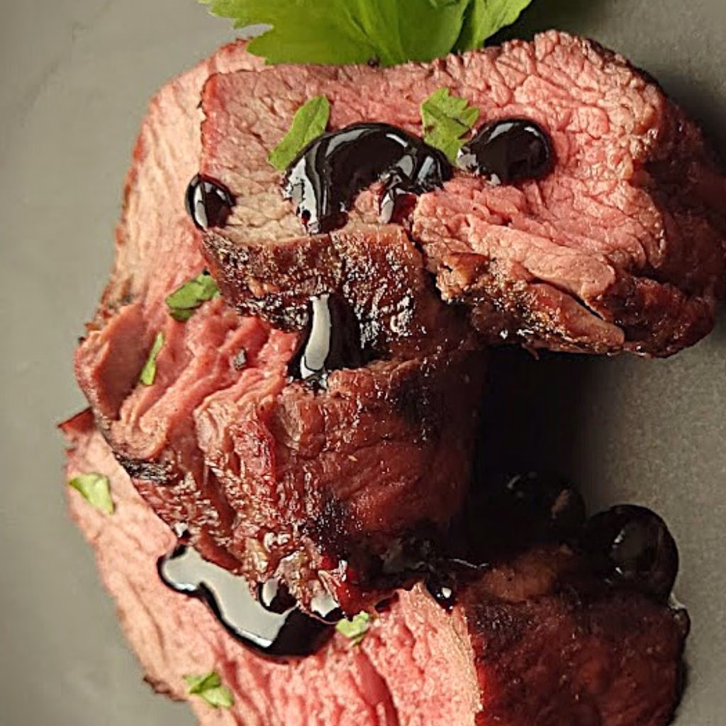 Grilled Steak with Berry Balsamic Glaze