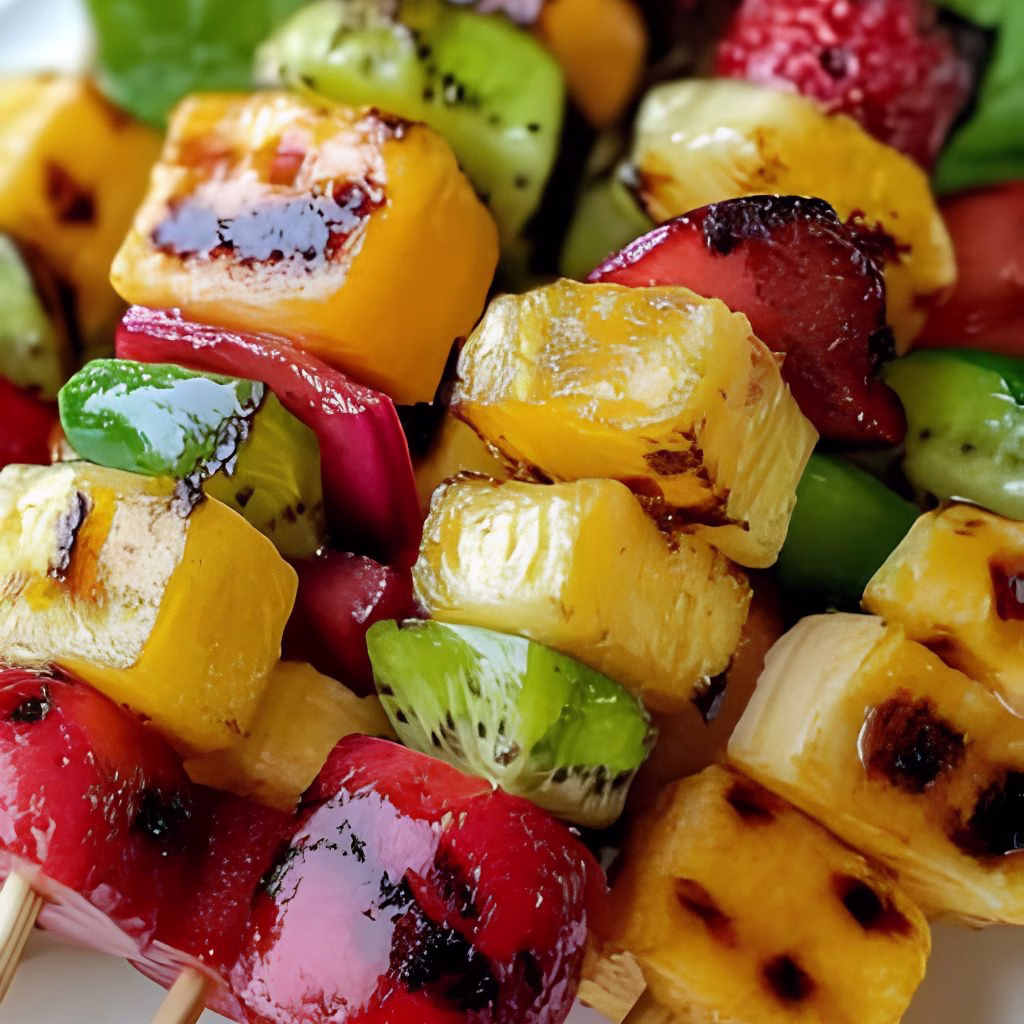 Grilled Fruit Skewers with Honey Glaze