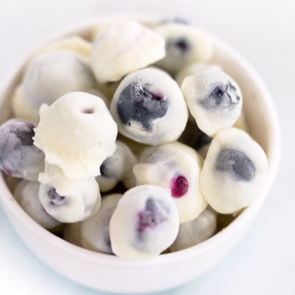 Healthy Frozen Yogurt Covered Blueberries