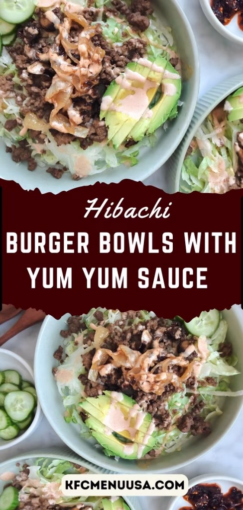 Hibachi Burger Bowls with Yum Yum Sauce