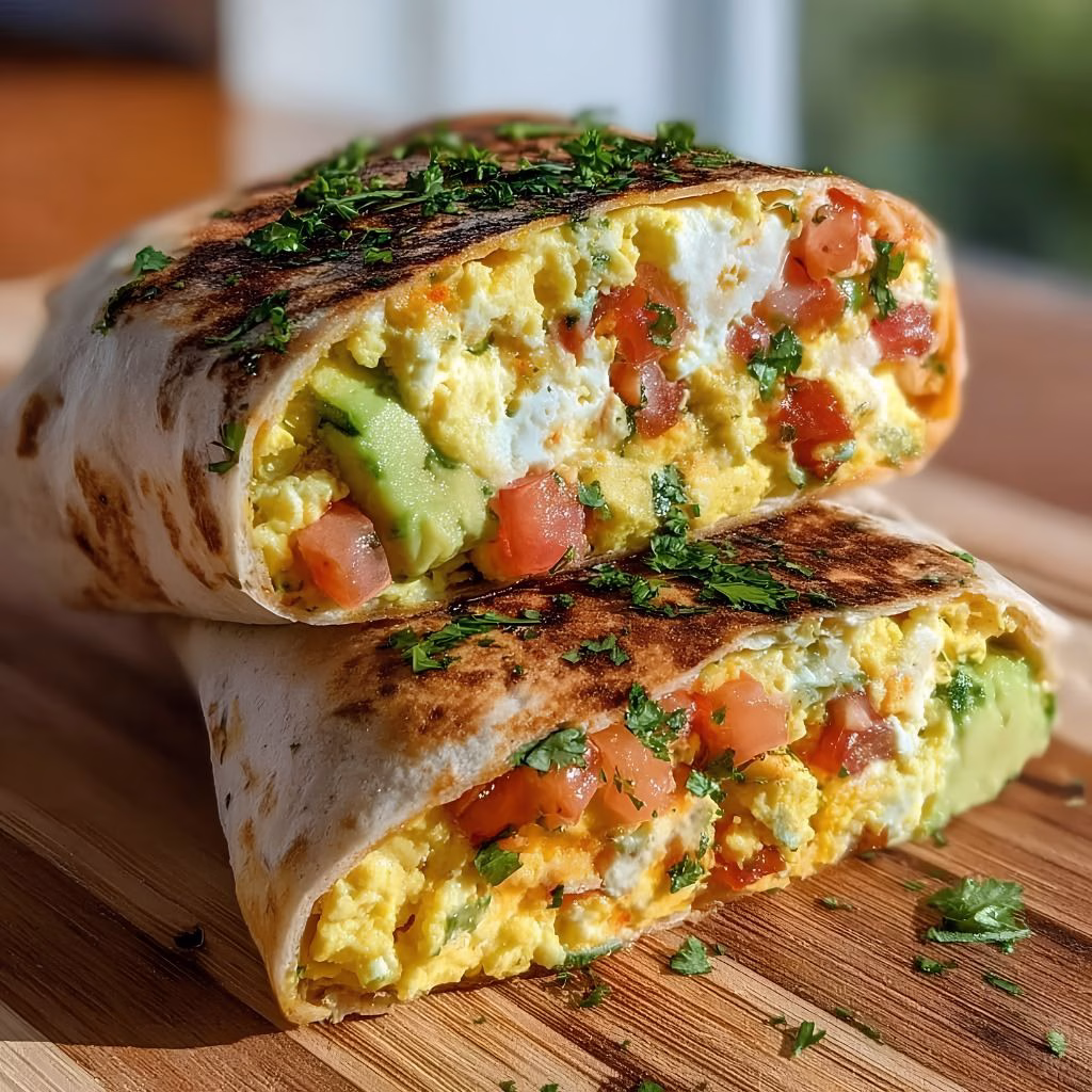 High-Protein Breakfast Wrap with Cottage Cheese and Avocado Recipe
